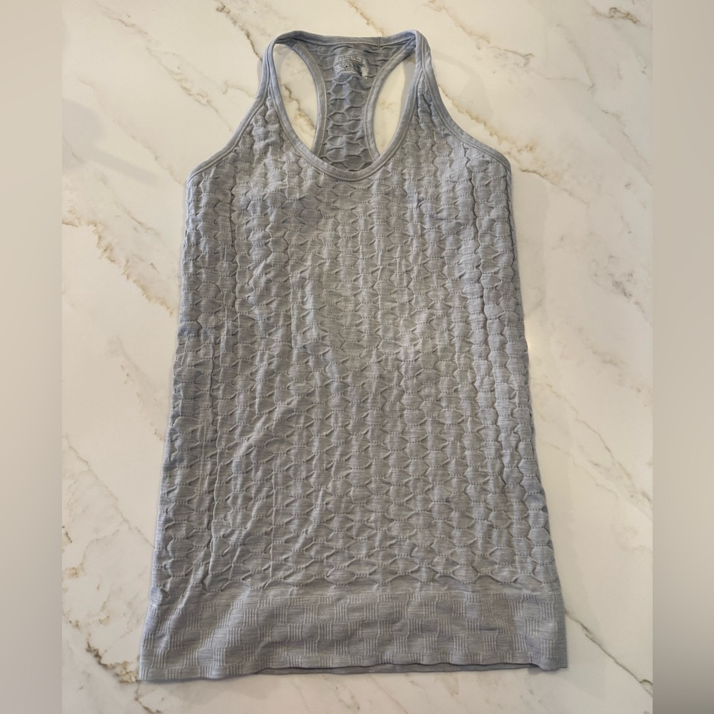 Athleta Gray Ribbed Sleeveless Tank Top